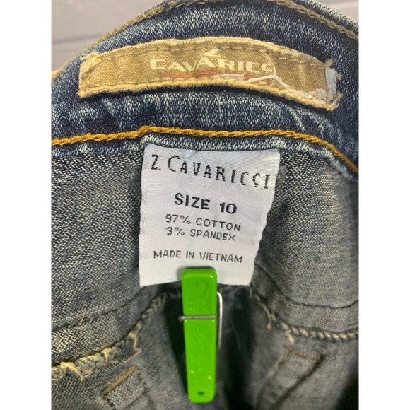 Z. Cavaricci Authentic Vintage Painted Rhinestone Peacock Jeans Mid Rise Size 10 - Picture 5 of 14